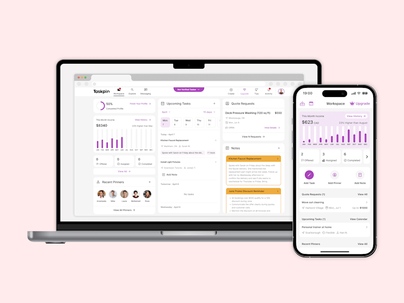Cover image for Product Design: Taskpin SaaS and Professional Public Profile