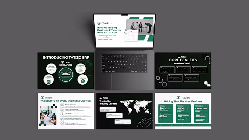 Cover image for Tatizo ERP Software - Pitch Deck Design