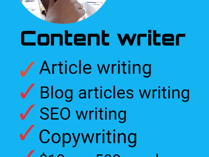 Cover image for Blog article writer