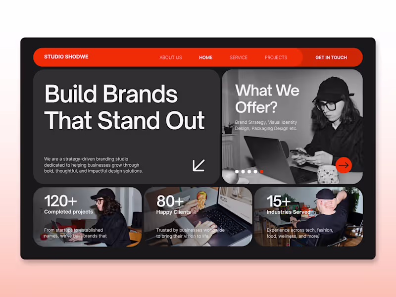 Cover image for Studio Shodwe Landing Page Design