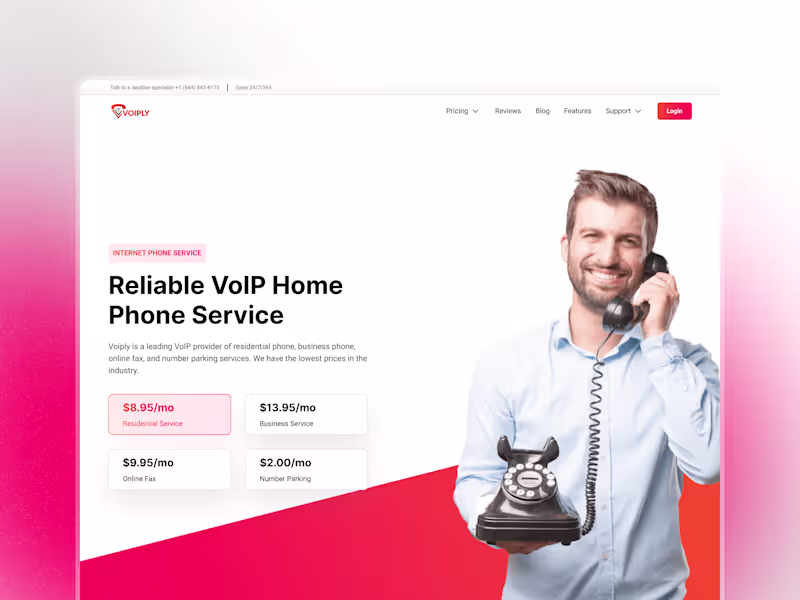 Cover image for Webflow Design & Development - VoIP Home Phone Service Company