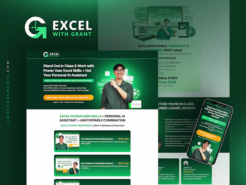 Cover image for Grant Huang Excel Excellence System - Summer Promo Funnel