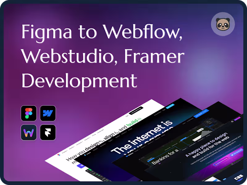 Cover image for Figma to Webflow/ Webstudio/ Framer Development