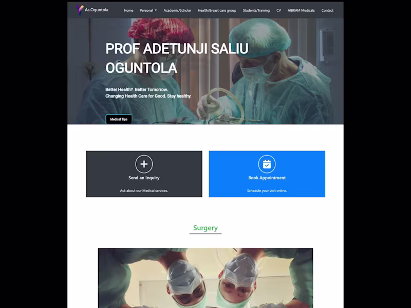 Cover image for Prof Oguntola Medical Research Site and Publications