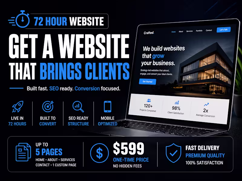 Cover image for 72 Hour High Converting Website Built To Get Clients