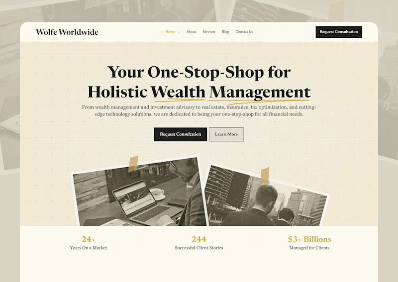 Cover image for Global Financial Services | Website Design