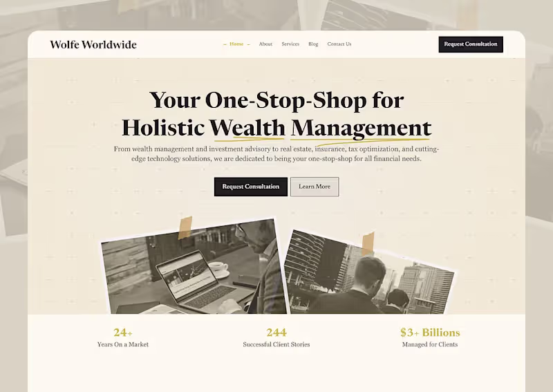 Cover image for Global Financial Services | Website Design