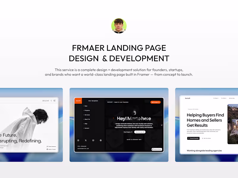 Cover image for Framer Landing Page Design & Development