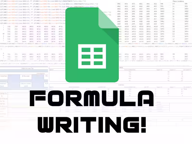 Cover image for Excel Formula Writing