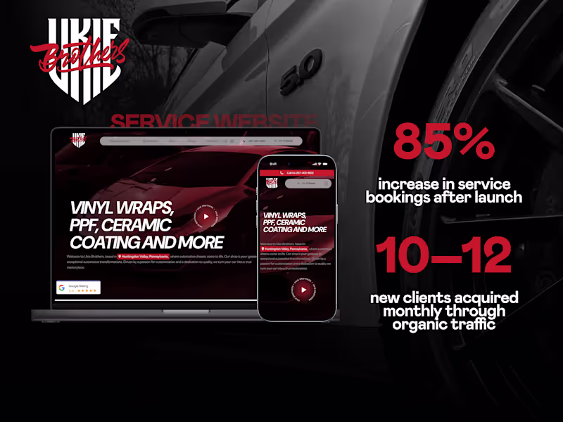 Cover image for UI/UX Website Design for an Automotive Services Website