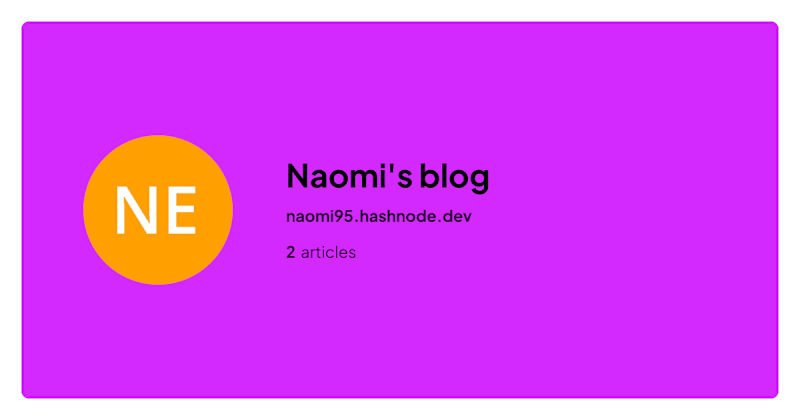 Cover image for Naomi's blog