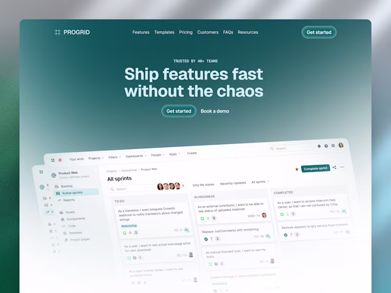 Cover image for PROGRID - SaaS landing page