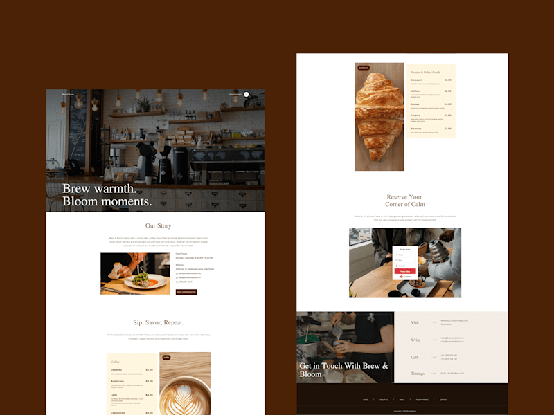 Cover image for Brew & Bloom Café Website Design