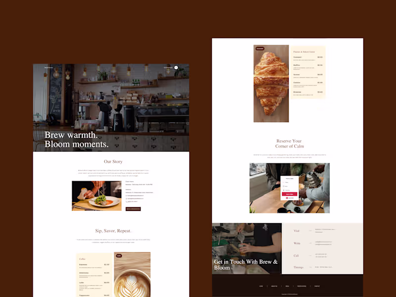 Cover image for Brew & Bloom Café Website Design