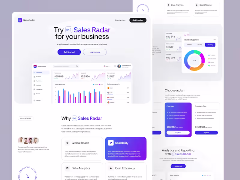 Cover image for Sales Radar – SaaS Landing Page Design & Development