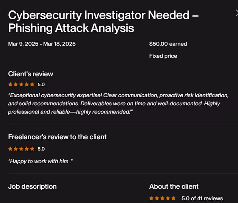 Cover image for Completed a cybersecurity engagement delivering timely, well...