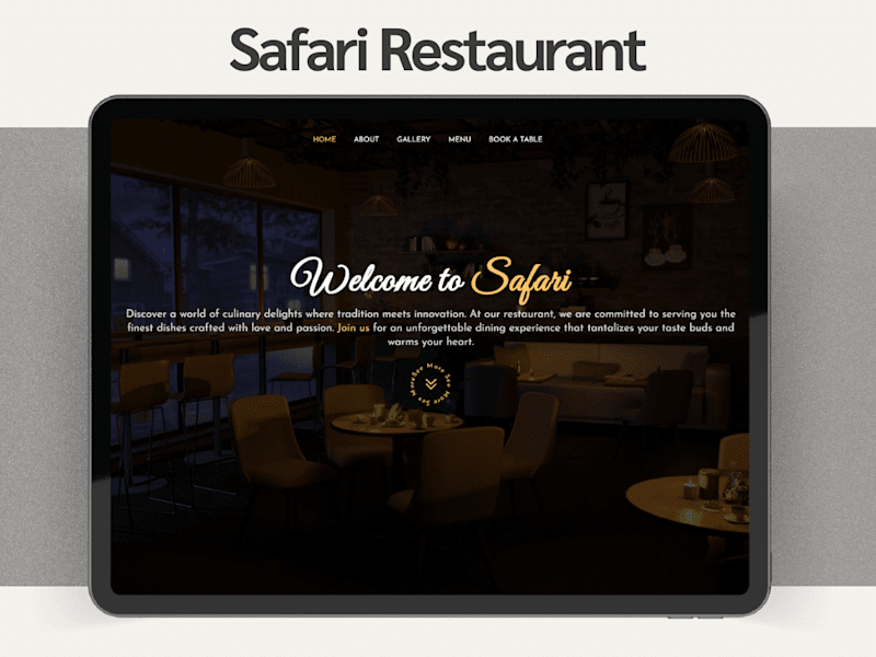 Cover image for Safari Restaurant Site  