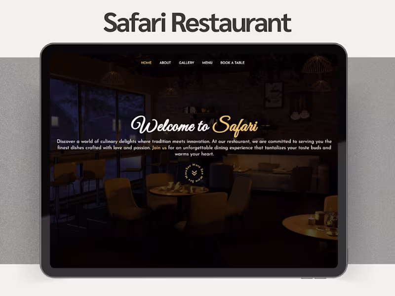 Cover image for Safari Restaurant Site  