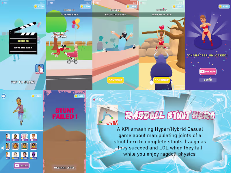 Cover image for Ragdoll Stunt Hero Game Design and Management