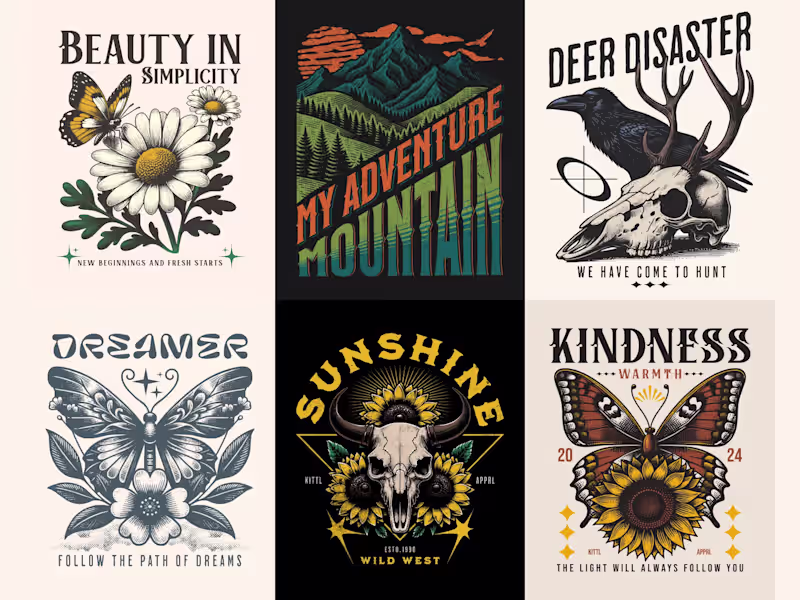 Cover image for I can make exclusive t-shirt designs with a retro vintage style.