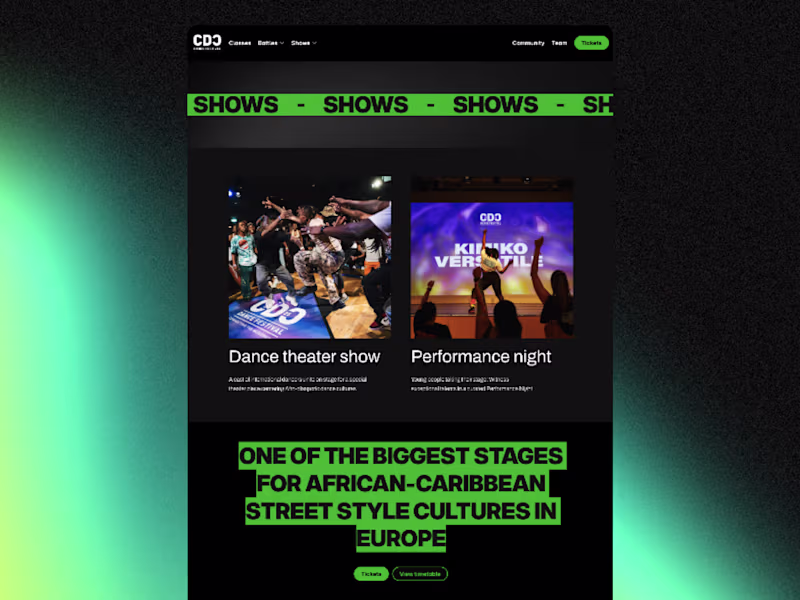 Cover image for CDC festival shows