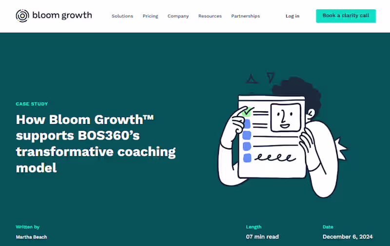 Cover image for How Bloom Growth™ supports BOS360’s transformative coaching mod…