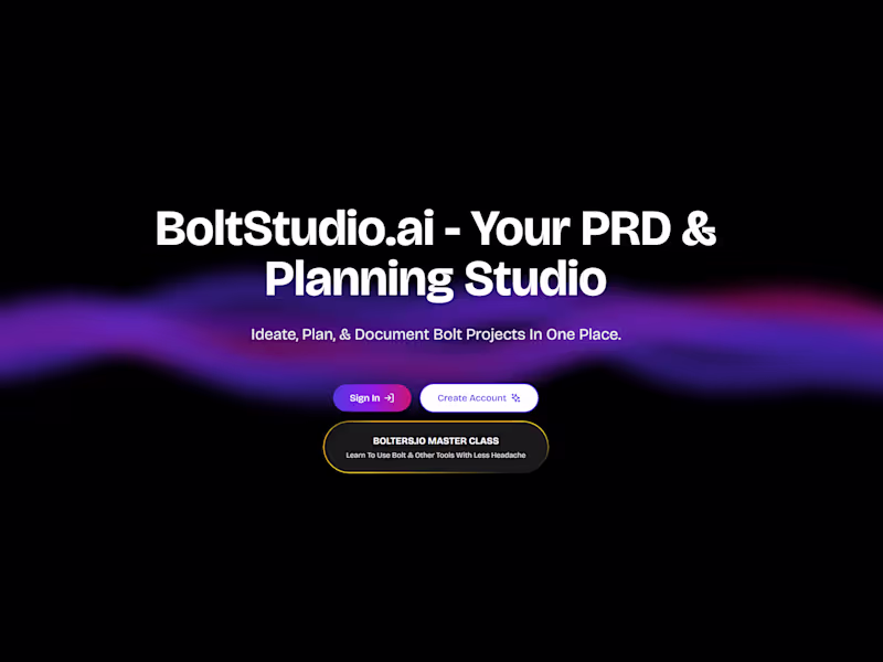 Cover image for BoltStudio.ai | Full Stack Prompt Engineering