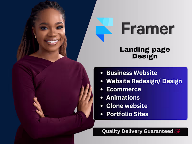 Cover image for Framer Landing Page, Design Framer website, Figma to Framer