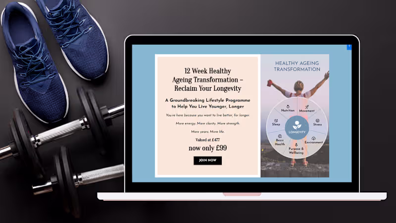 Cover image for Kajabi Sales Funnel and Course Ecosystem for Longevity Coach