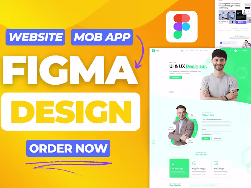 Cover image for Figma Website and Mobile Apps Design, Figma Landing Page Design