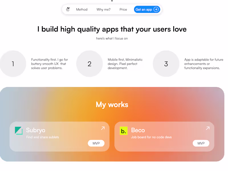 Cover image for One Dev | MVP development