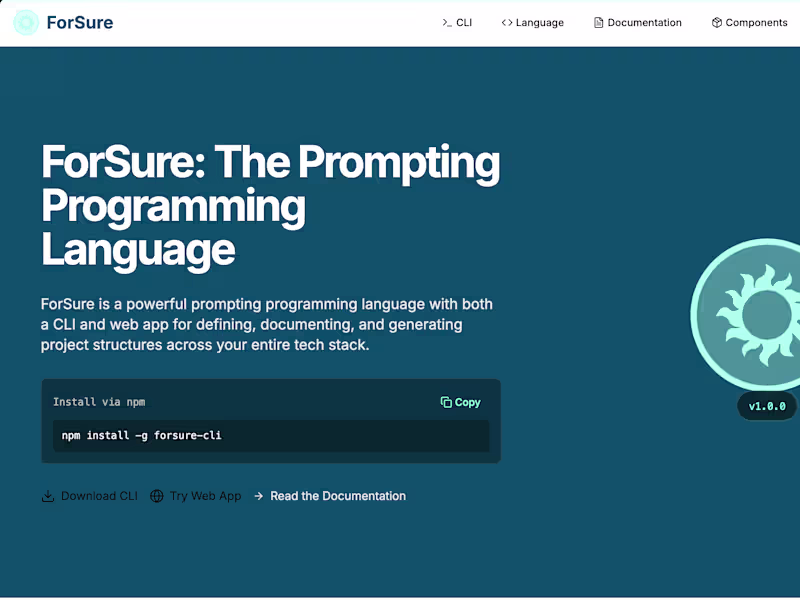 Cover image for ForSure: The Prompting Programming Language