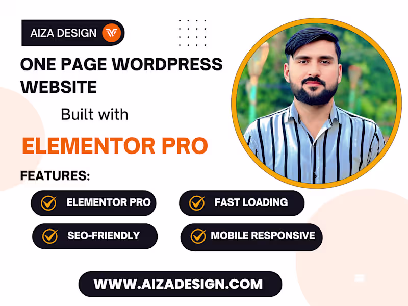 Cover image for I will Build a one Page WordPress Website Using My Elementor Pro