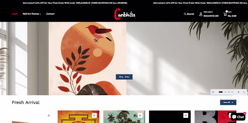 Cover image for E-commerce Growth for Artworks Brand - Canbhas