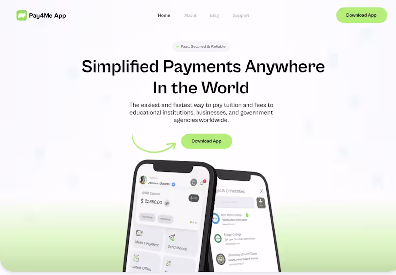Cover image for Pay4me App Landing Page Redesign