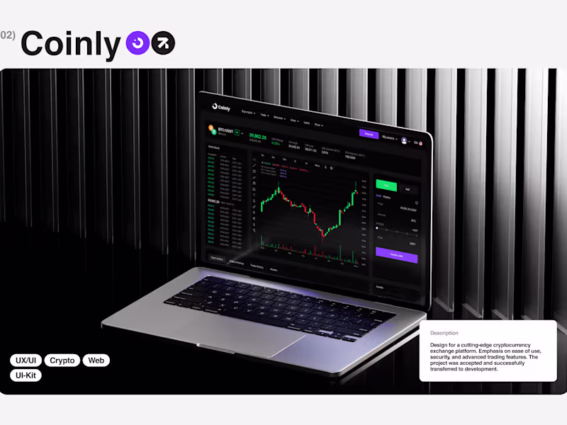 Cover image for Coinly - Crypto website Design