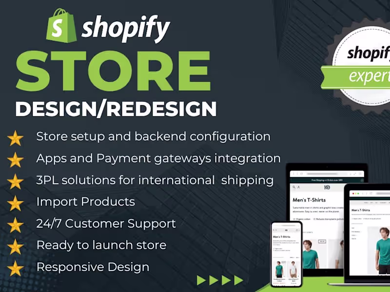 Cover image for Custom Shopify Store Design & Development for Your Business