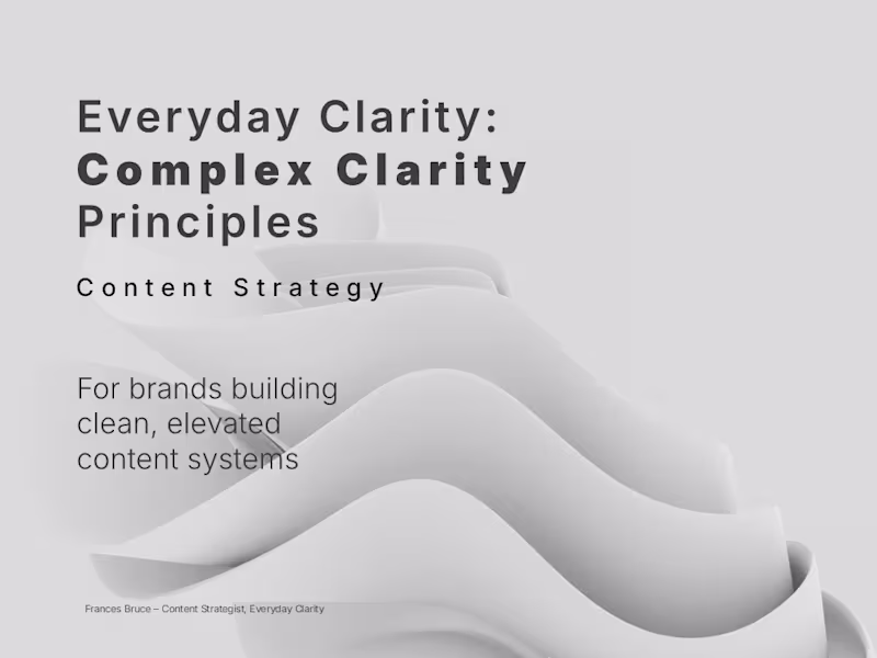 Cover image for Complex Clarity Principles defines the