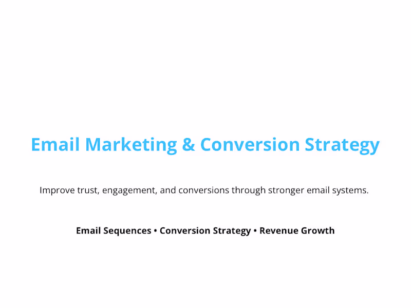 Cover image for Email Marketing & Conversion Strategy