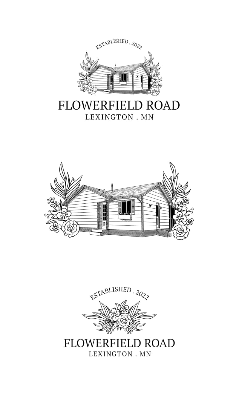 Cover image for Beautiful Hand Drawn House Combine with Flowers Logo :: Behance