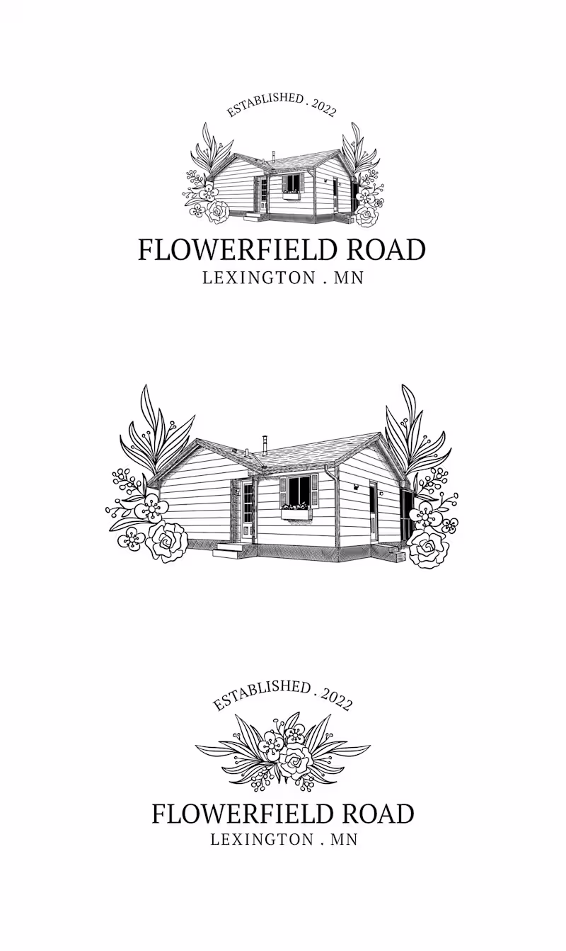 Cover image for Beautiful Hand Drawn House Combine with Flowers Logo :: Behance