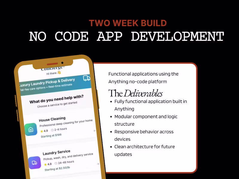Cover image for No-Code App Development (Built with Anything)