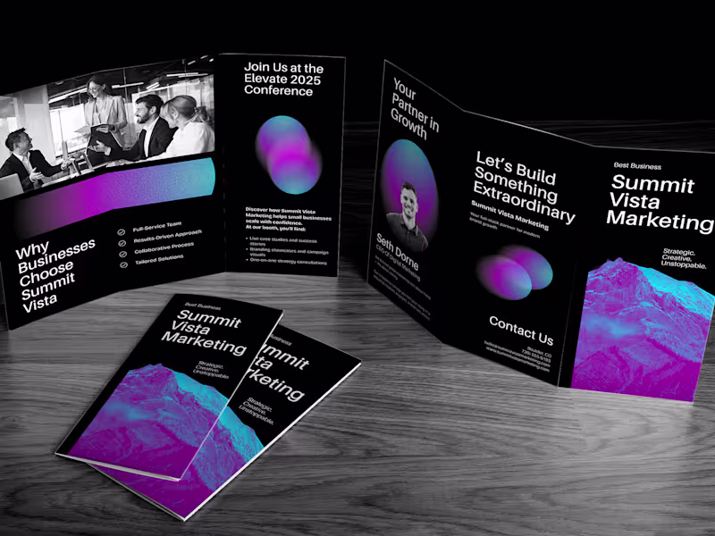 Cover image for Excited to share this mockup brochure design for Summit Vist...