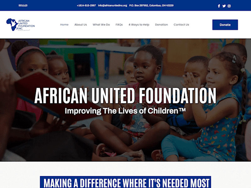 Cover image for African United Foundation Website