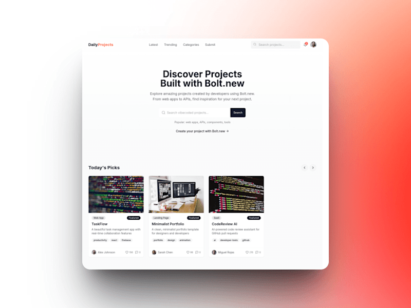 Cover image for Daily Projects for Bolt.new