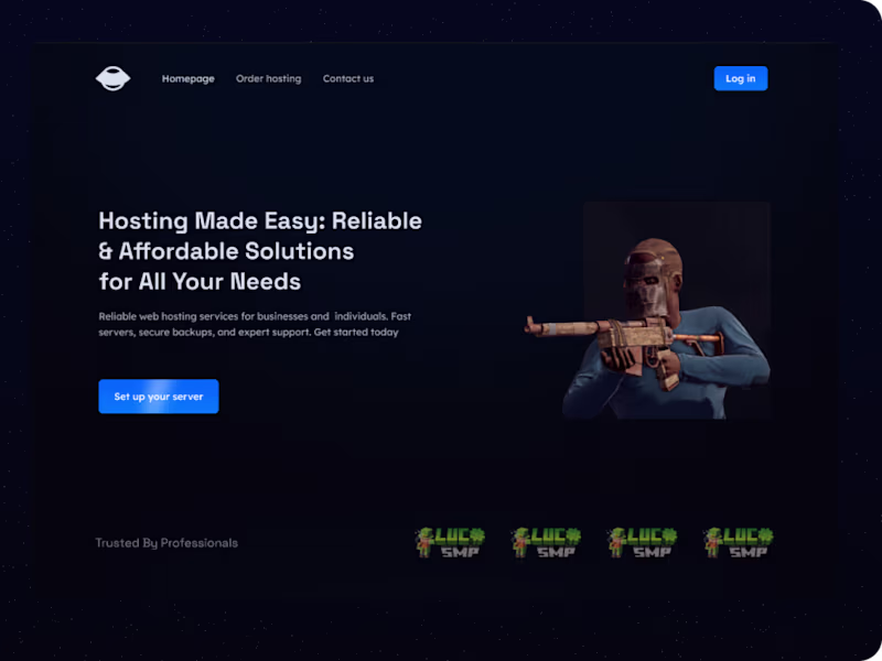 Cover image for Game Hosting Landing Page