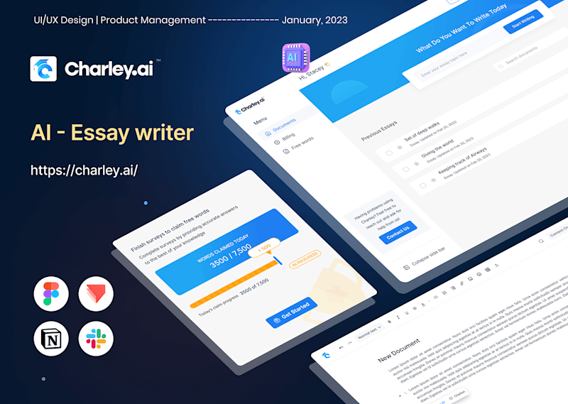 Cover image for Charley AI - Essay writer SAAS Webapp