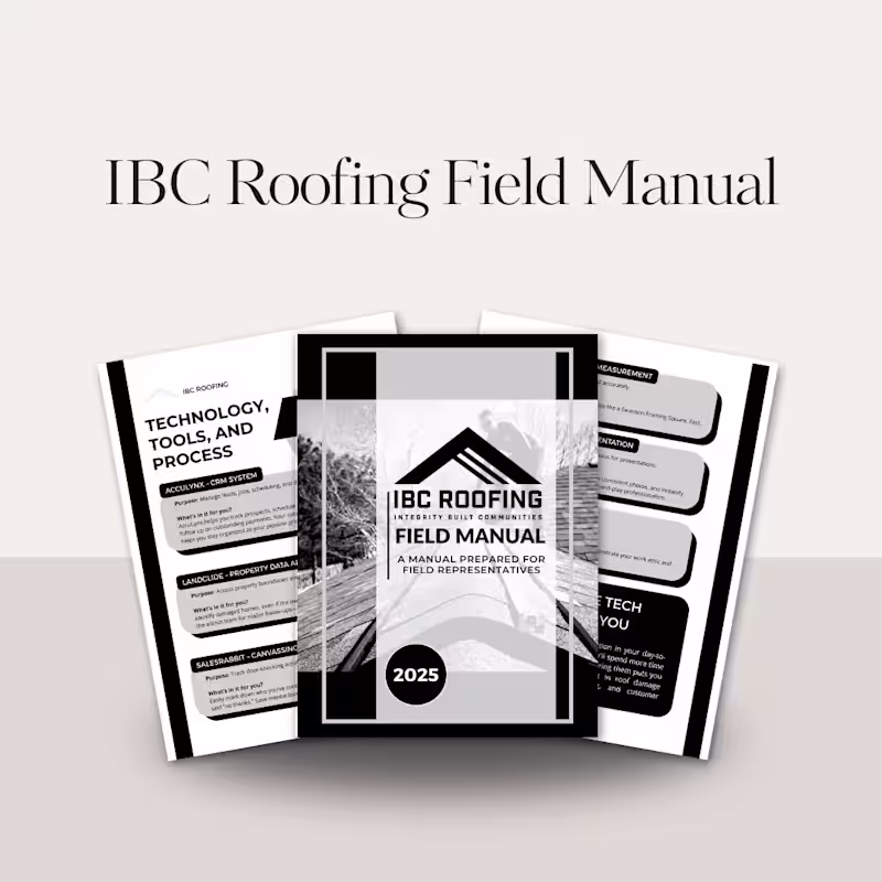 Cover image for Created a branded field manual for IBC Roofing with a clean ...