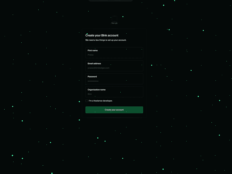 Cover image for Blnk Interactive Login Page