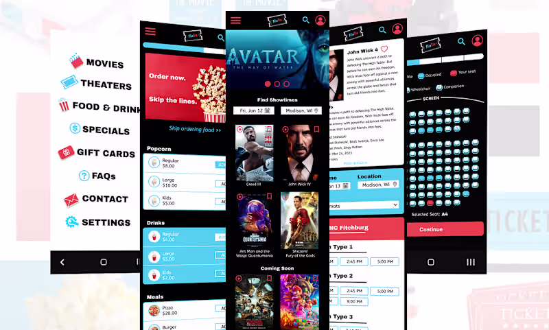 Cover image for Mobile app for booking a movie ticket (Google project)
